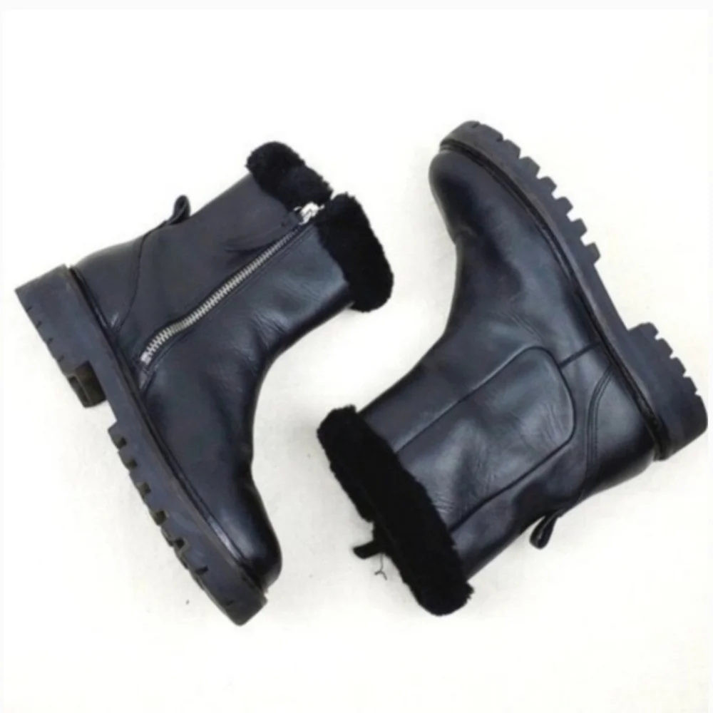 Zara fur top winter boots Size 34